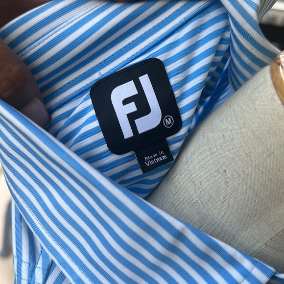 FJ FootJoy Mens Striped Golf Performance Polo Shirt Size Medium - Picture 9 of 11